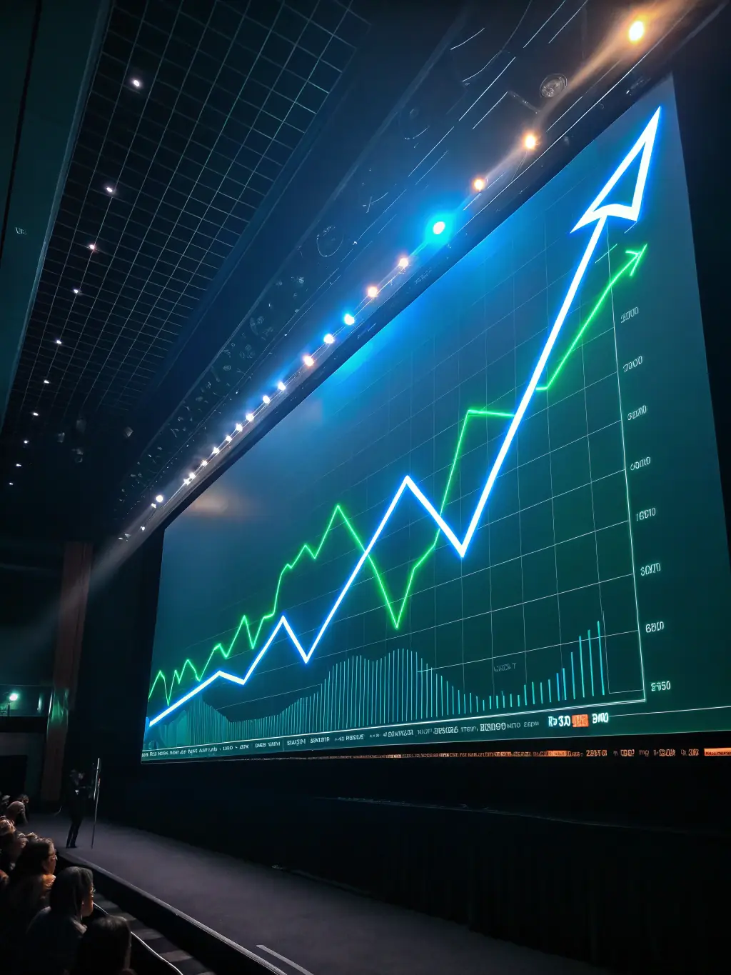 A graph showing exponential growth and upward trends, symbolizing the potential for high returns and financial success within the 珍链创始合伙人计划.