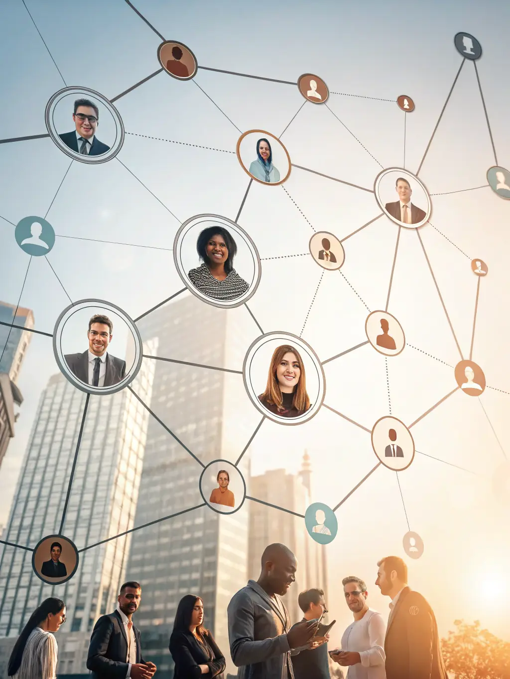 An image of a vibrant, interconnected network of users, each represented by a node, symbolizing the ecosystem round and the community's role in TRÉSOR's growth. The nodes should be exchanging data and value.