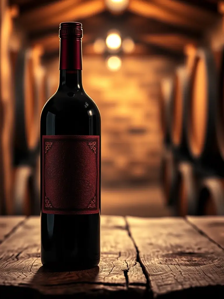 An image depicting the Digital Twin System, showcasing a physical bottle of wine alongside its digital representation. The image should highlight the concept of linking physical assets with digital identities.